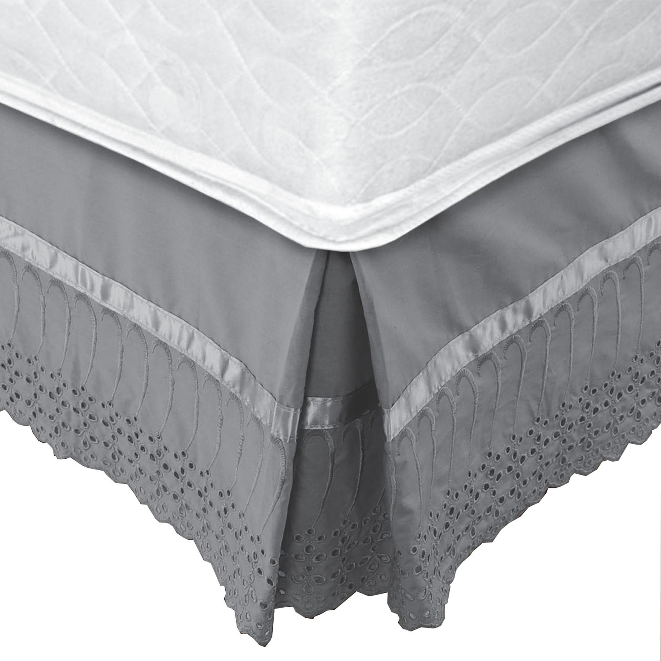 Mallorca - Faldón 144 Hilos Broderie Amanda 1 Plaza Gris