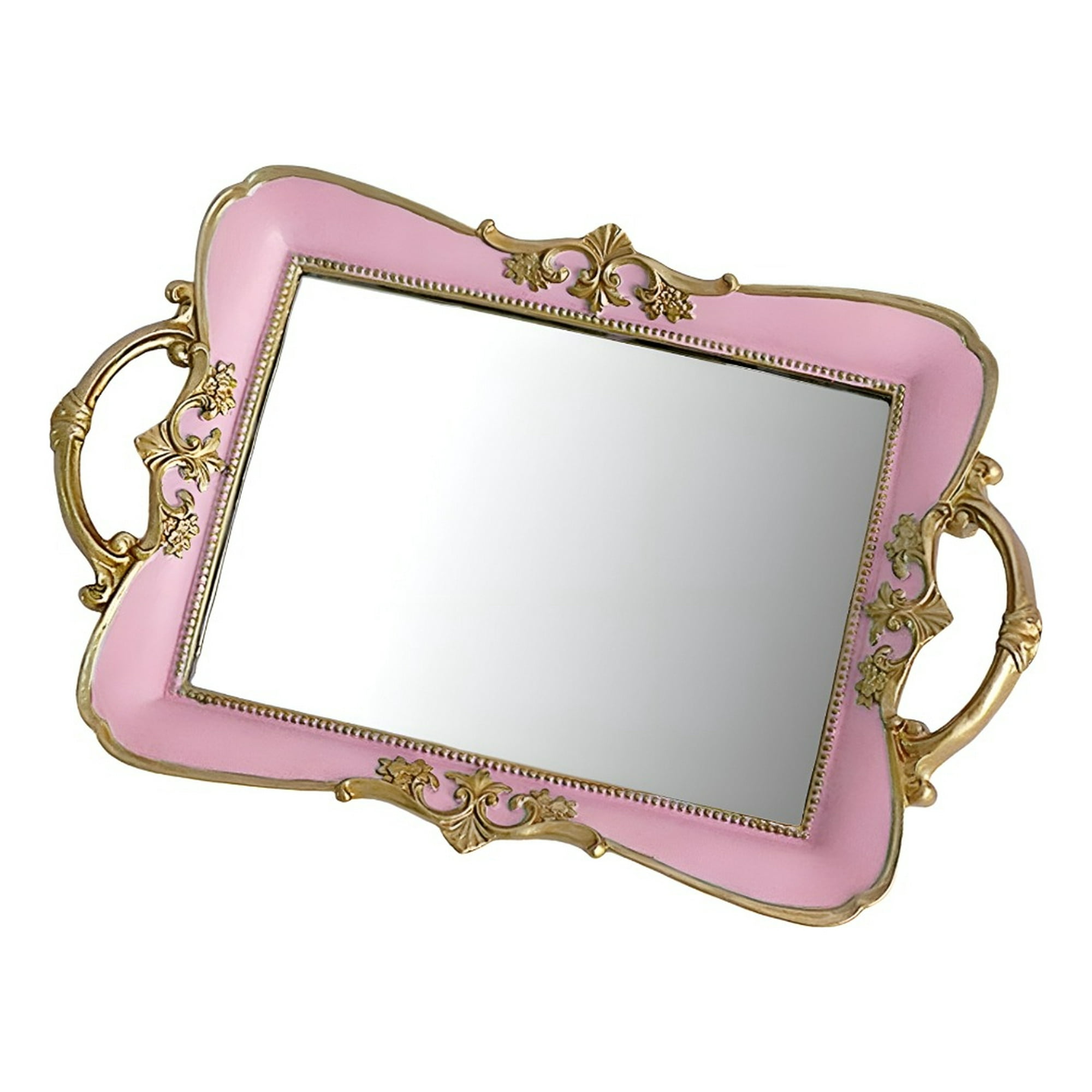 Genérico - Bandeja Espejo Rosa Organizador Adorno Decorativo Jhn