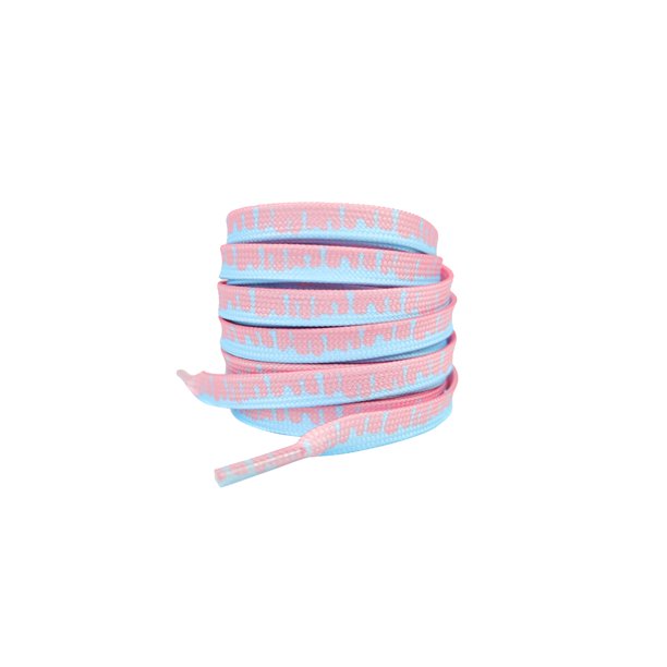 INSPIRE CHIC Cordones con patrón derretido degradado colorido para zapatillas 1 par Azul y Rosa 160cm/63"