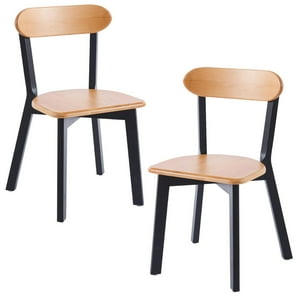 Pandalino - Pack 2 Silla Fresno |Diseño Natural & Negro| Moderna Y Duradera Negro