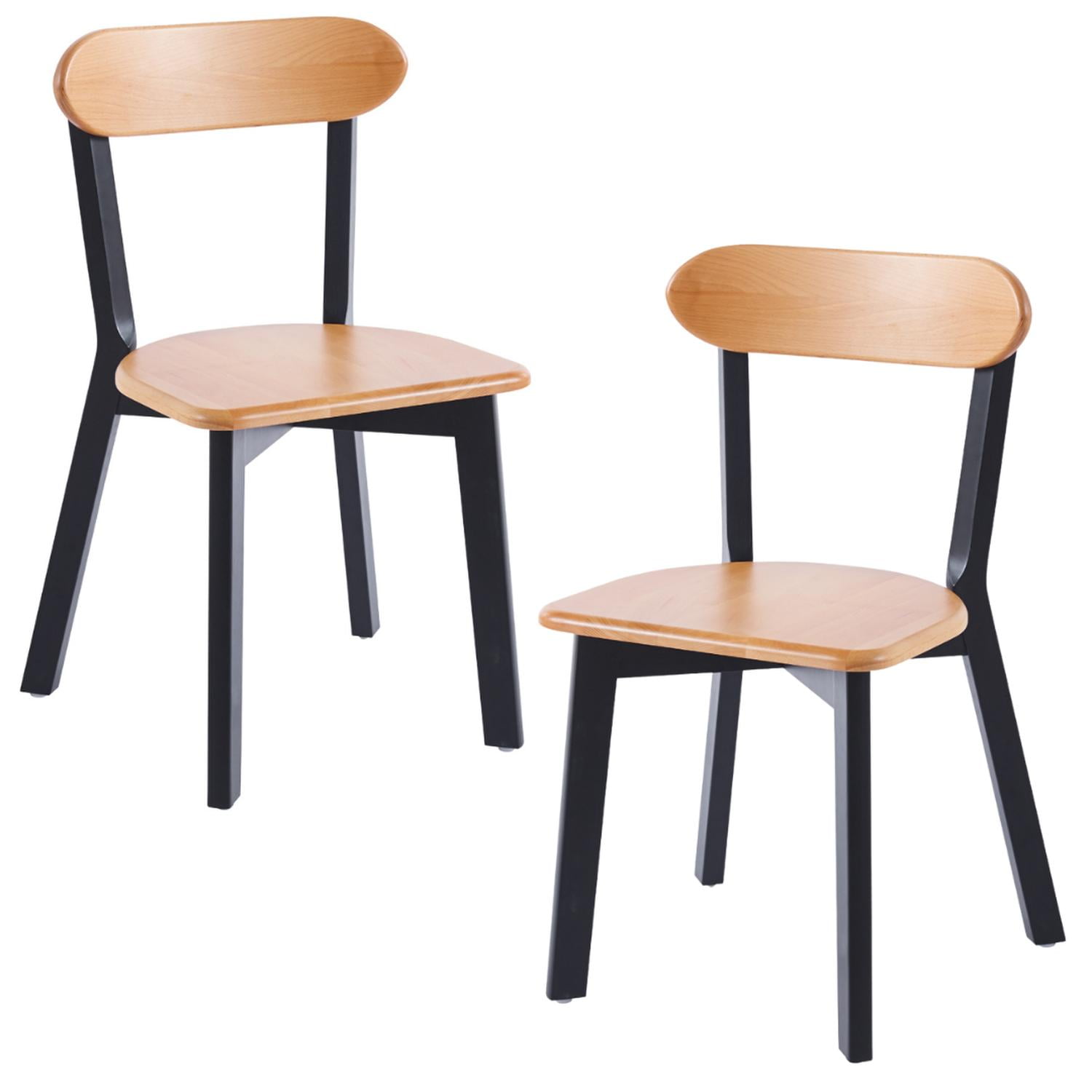 Pandalino - Pack 2 Silla Fresno |diseño Natural & Negro| Moderna Y Duradera Negro