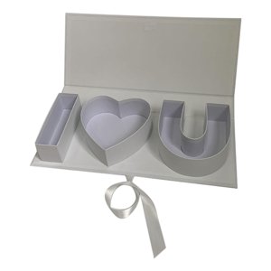 Magideal - Caja De Regalo Vacía Con Flores, Decoración Para El Día De La Madre, Caja De Regalo De Recuerdo, Letras Rellenables, Caja Con Forma De Letra Para Celebraciones, Dulces Y Propuestas De Blanco