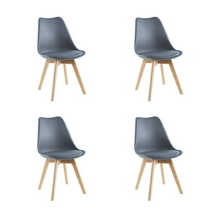 Pack X4 Sillas De Comedor Tulip Gris Midtown Gris Oscuro
