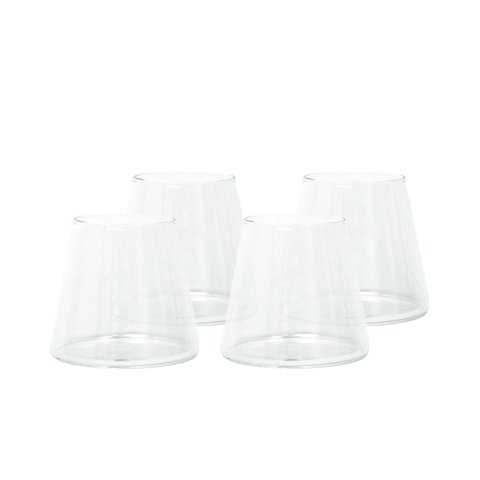 Pack 4 Vasos De Vidrio Estilo Japonés 320 Ml Simplit