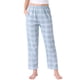thumbnail image 1 of Pantalones de pijama de algodón a cuadros para mujer con cintura elástica y bolsillo para un sueño cómodo L Azul a cuadros, 1 of 6