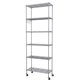 thumbnail image 1 of Shelf Homdox, 6 niveles, 54 x 29 x 183 cm, alambre con ganchos para ruedas, 1 of 9