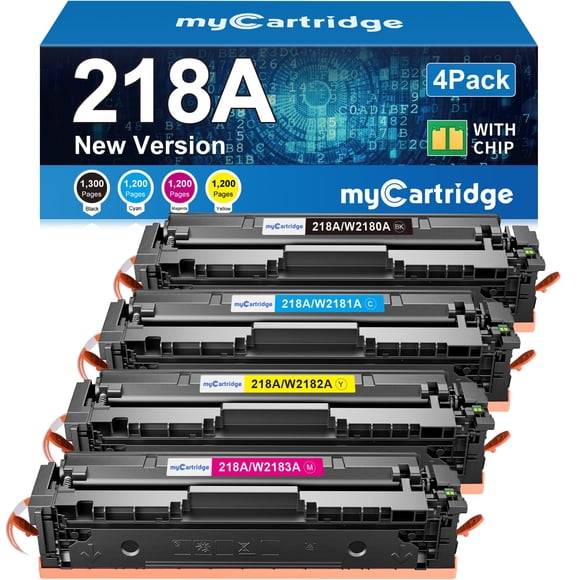Cartuchos de tóner MyCartridge 218A, paquete de 4 para HP LaserJet Pro