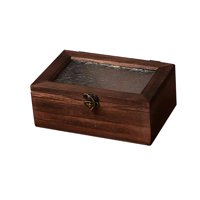 Bothyi - Caja De Almacenamiento De Joyas Caja De Recuerdos Caja De Joyería De Madera Vacía Rústica Rectangular 18X12X7Cm
