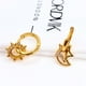 thumbnail image 2 of Aros Argollas Colgantes Eclipse, Dijes Sol, Luna y Estrella, Plata 925 enchapada en Oro 18k, 2 of 4