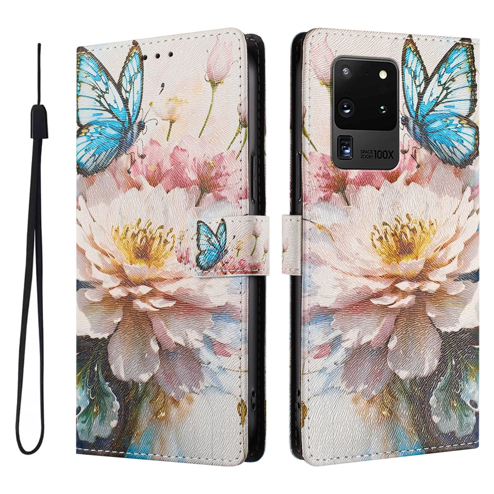 Foxdock Funda Tipo Cartera Para Samsung Galaxy S20 Ultra Con Soporte Y Correa – Diseño De Patrones Lindos