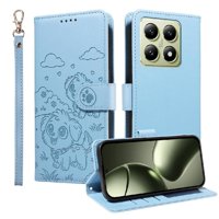 Funda Billetera Foxdock Compatible Con Xiaomi 14T, Diseño Perrito Tierno, Ranuras Para Tarjetas Y Soporte Plegable