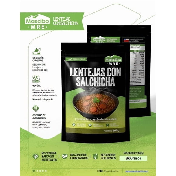 COMIDA EMERGENCIA LENTEJAS SALCHICHAS