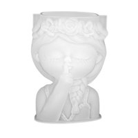 Bothyi - Florero Para Niña, Molde De Silicona, Maceta De Resina Epoxi, Arcilla, Bonito Soporte Para Bolígrafos Artísticos Diy, 8,1 Cm X 8,1 Cm X 9,9 Cm