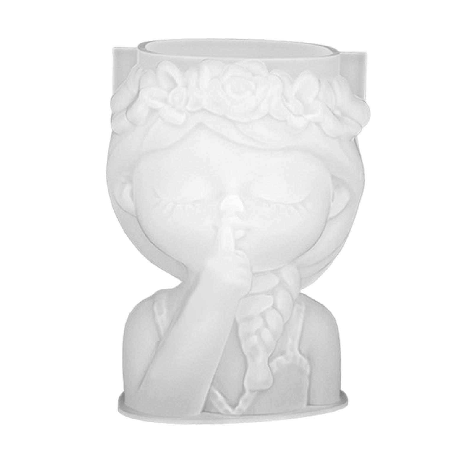 Bothyi - Florero Para Niña, Molde De Silicona, Maceta De Resina Epoxi, Arcilla, Bonito Soporte Para Bolígrafos Artísticos Diy, 8,1 Cm X 8,1 Cm X 9,9 Cm