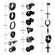 thumbnail image 2 of 16 Pares Aros Aretes Pendientes Hombre Negro Negro, 2 of 7