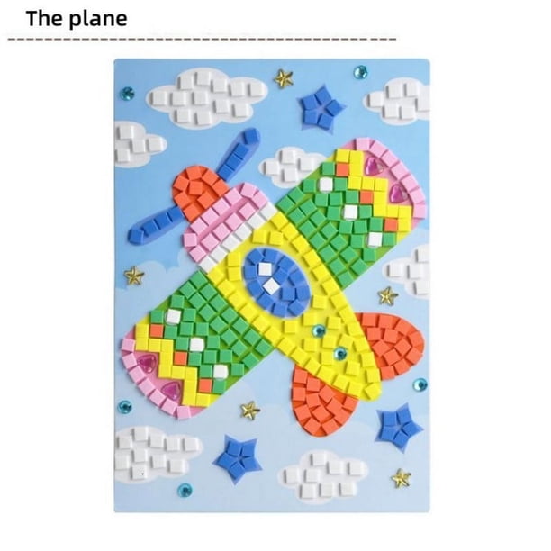 Children's Handmade Painting DIY Sponge 3D Three-dimensional Painting EVA Sticker Number Graphic Color Card Boys Girls Early Education Mosaic Puzzle Creative Paste Quiet Toys