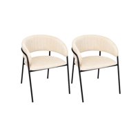 Habita2 Chile - Set 2 Sitiales Terciopelo Patas Negras - Beige