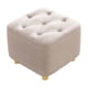thumbnail image 4 of Reposapiés pequeño, asiento acolchado resistente, almohadillas silenciosas para el suelo, taburete otomano, reposapiés para apartamento, hogar, sofá, beige, 4 of 5