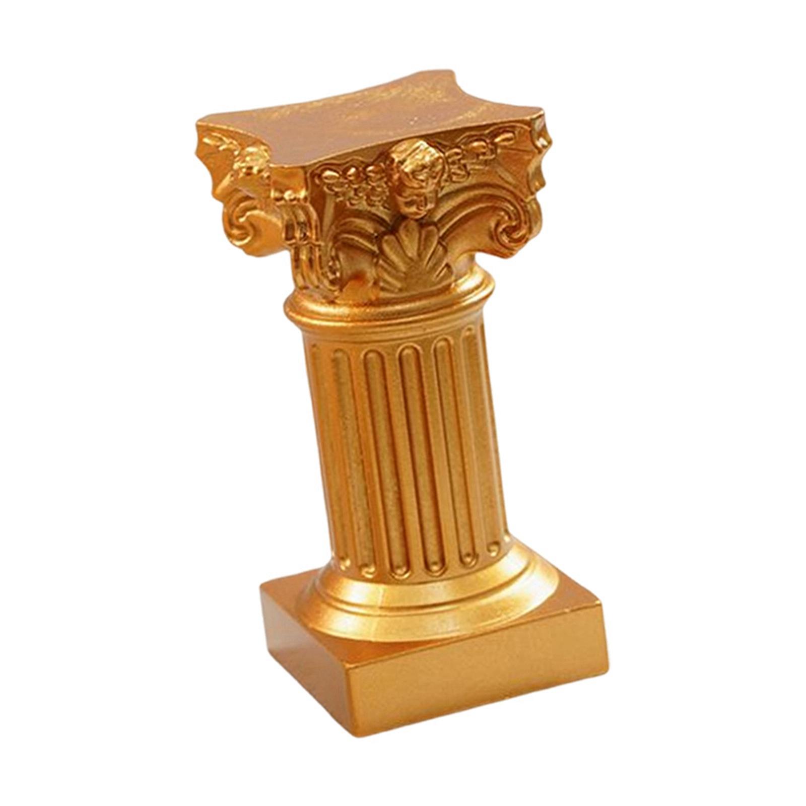Magideal - Creativo Miniatura Pilar Romano Estatua Pedestal Candelabro Candelabro Soporte Mesa De Boda Interior Hogar Comedor Diseño De Fiesta Decoración Regalos , Dorado