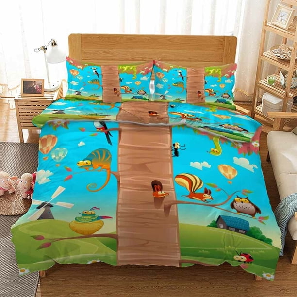 Fox Spotted Beetle Duvet Quilt Covers Pillow Case Bedding Sets3-Piece Bedding Set (1 Duvet Cover + 2 Pillow Shams)