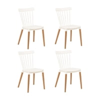 Novahus - Pack 4 Sillas Clásicas Comedor Blanco