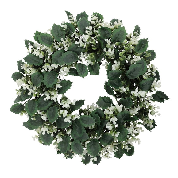 Corona Grande De Hojas Verdes, Corona Navideña Artificial Para Ventana De Patio, Estilo De Boda F