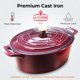 thumbnail image 2 of Olla Holandesa Ovalada La Cuisine 6.75 QT de Hierro Fundido en Color Cranberry, 2 of 9