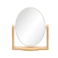 Oem - Espejo De Maquillaje Espejo Madera Redondo Minimalista