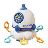 Oem - Sonajero Sensorial Con Ventosa Diseño Cohete Azul