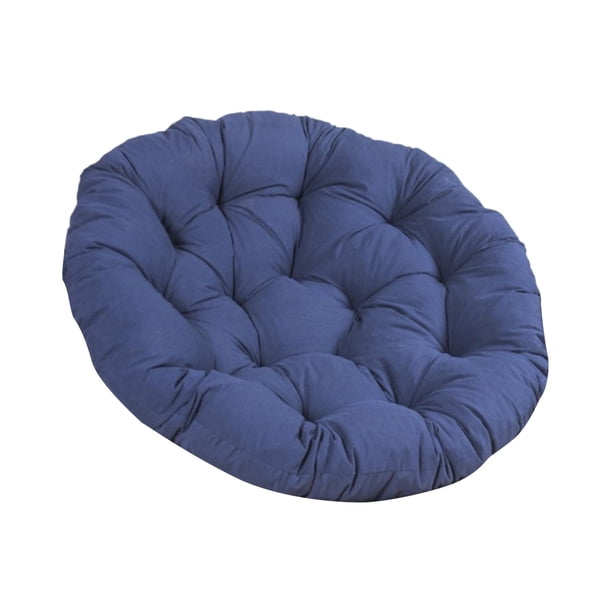 Cojín De Asiento Acolchado Redondo De 50 Cm, Cojín Para Silla Con Forma De Huevo, Accesorio Para Habitaciones Familiares, Color Azul Oscuro