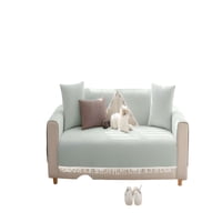 Genérico - Funda Para Sofa De 5 Piezas Con Flecos Verde Menta