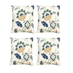 Genérico - Set De 4 Fundas De Cojin Bordadas 45X45Cm Blanco 12