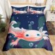 thumbnail image 1 of Galaxy Duvet Cover Twin King Cute Axolotl Bedding Set Cartoon Salamander Comfortable Cover Polyester Ocean Sealife Bedspread Cover, 1 of 5