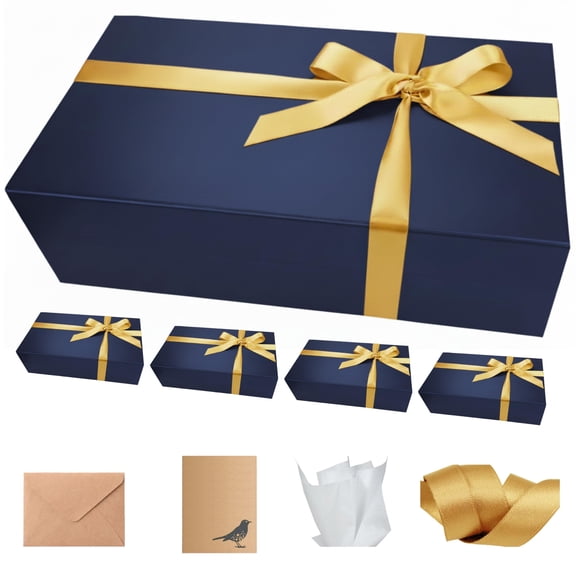 Caja de Regalo Ceco Box 33x22x10 cm Azul Marino con Cierre Magnético