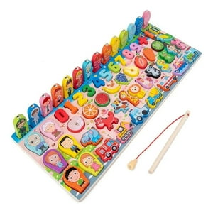 Genérica - Rompecabezas De Madera Con Juego De Pesca Magnéticos