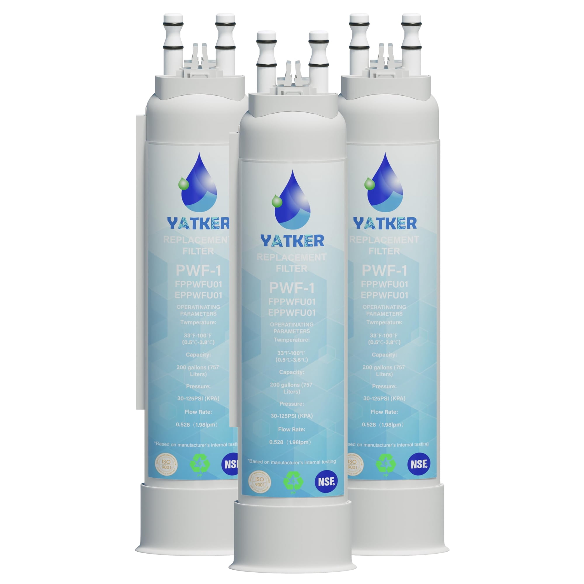 Filtro De Repuesto De Agua Yatker Fppwfu01 Compatible Con Paquete De 3