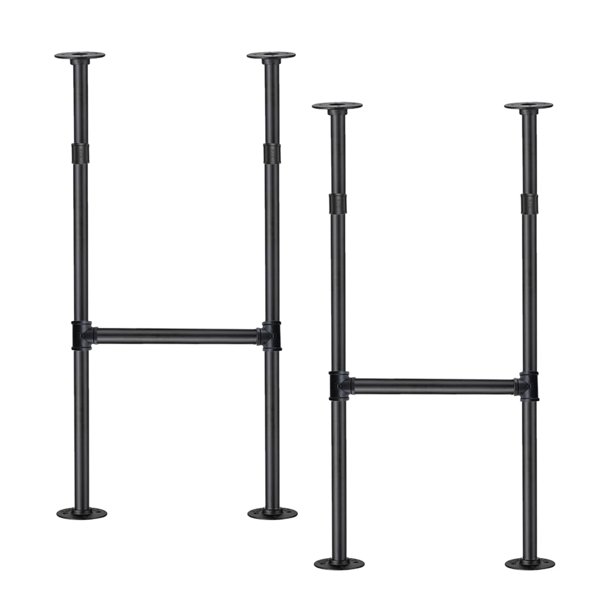 Patas para muebles Mdjwjj de tubo industrial, 97 cm de alto, 36 cm de ancho, negras