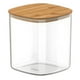 thumbnail image 1 of Frasco Tarro Hermetico Cuadrado 180ml Vidrio 6cm Tapa Bambú, 1 of 3