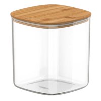 Disparo - Frasco Tarro Hermetico Cuadrado 180Ml Vidrio 6Cm Tapa Bambú