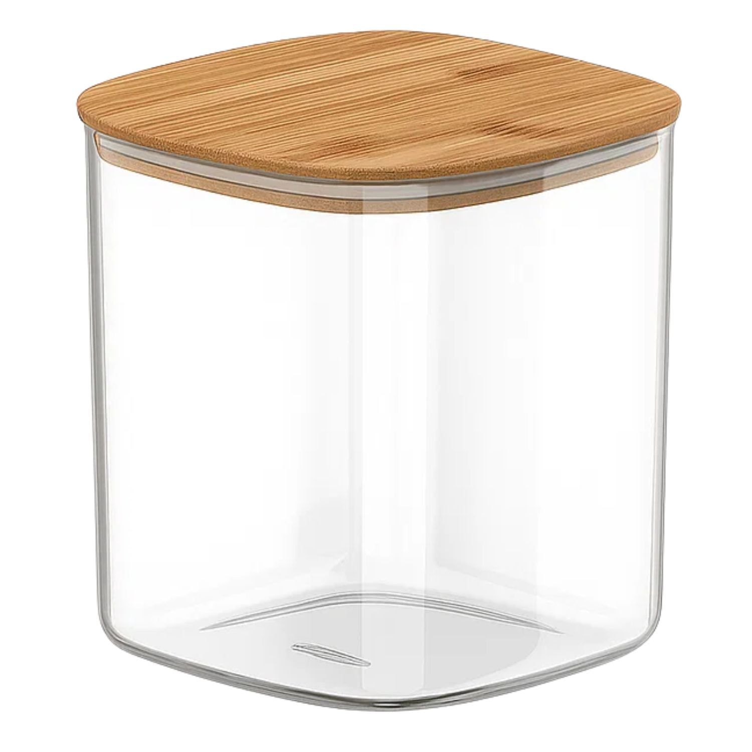 Disparo - Frasco Tarro Hermetico Cuadrado 180ml Vidrio 6cm Tapa Bambú