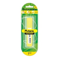 Torre - Pack X 4 Destacador Punta Biselada Amarillo Blíster –