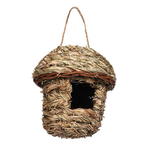 Magideal - Refugio De Paja Tejido A Mano Para Pájaros, Jaulas Para Pájaros, Nido De Pájaro, Casa Colgante Para Pájaros Para , Exterior, Exterior, , 14Cmx15Cm