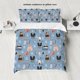 thumbnail image 1 of 3 piece down set with blue cat pattern (1 down duvet cover+2 pillowcases, no core), comfortable bedding for children's bedroom, 1 of 4