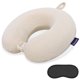 thumbnail image 1 of Almohada cervical de viaje Gosider de espuma viscoelástica con soporte para cuello, color beige, 1 of 7