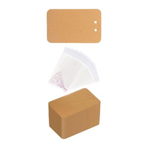 Magideal - 100 Uds Tarjetas De Exhibición De Llavero Con Bolsas Autosellantes Embalaje De Joyería 3''X4.7 ''Tarjetas De Llavero De Exhibición Etiquetas De Precio Marrón