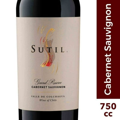 Vino Tinto Cabernet Sauvignon Gran Reserva 13.5° Botella 750 Ml Sutil