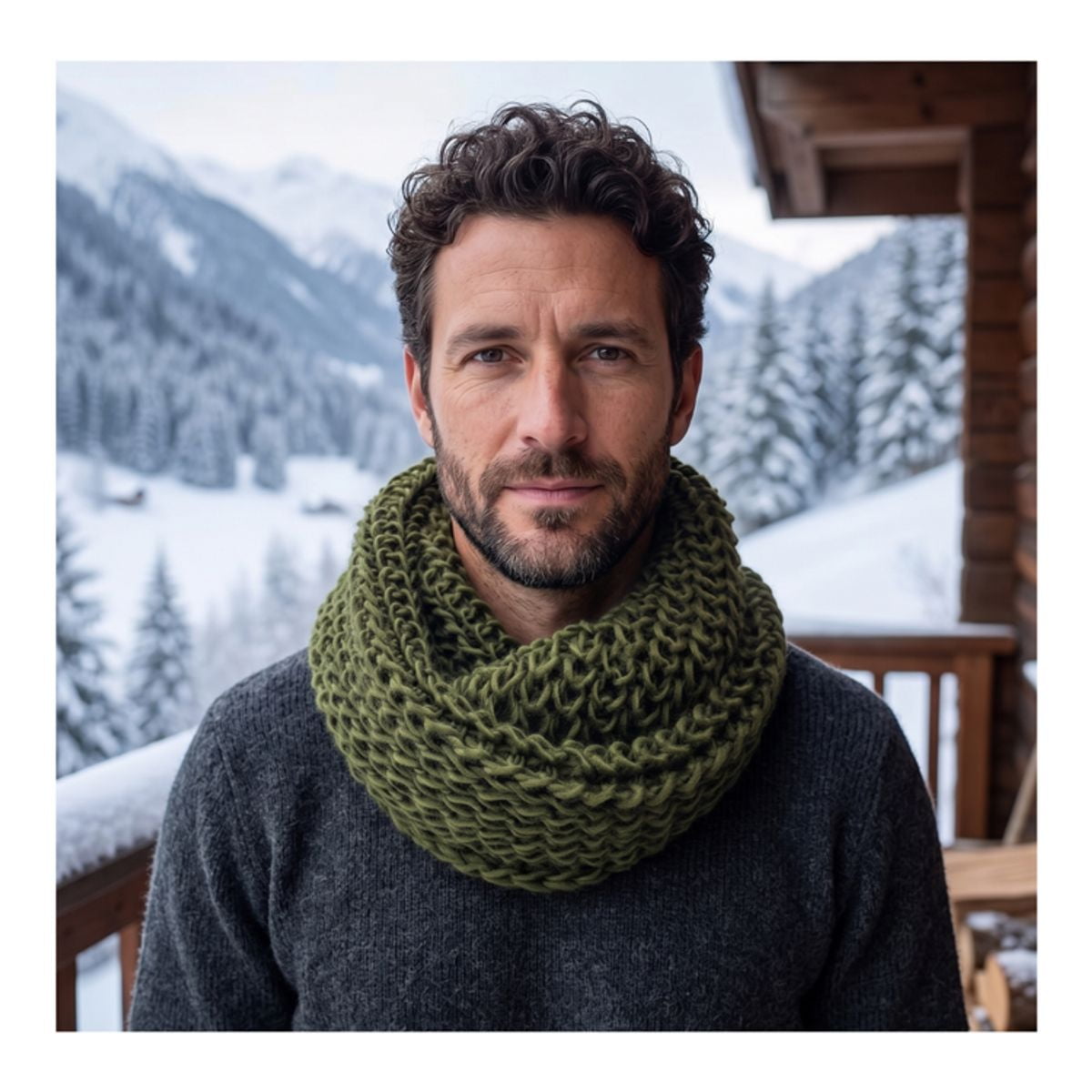Genérico - Bufanda Cuello Estilo Punto Inglés Lana Invierno Abrigado