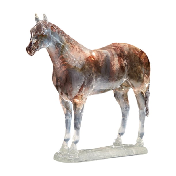Estatua De Caballo, Adorno Artesanal Creativo Y Moderno Para Estantería De Entrada, Estantería Transparente Con Degradado