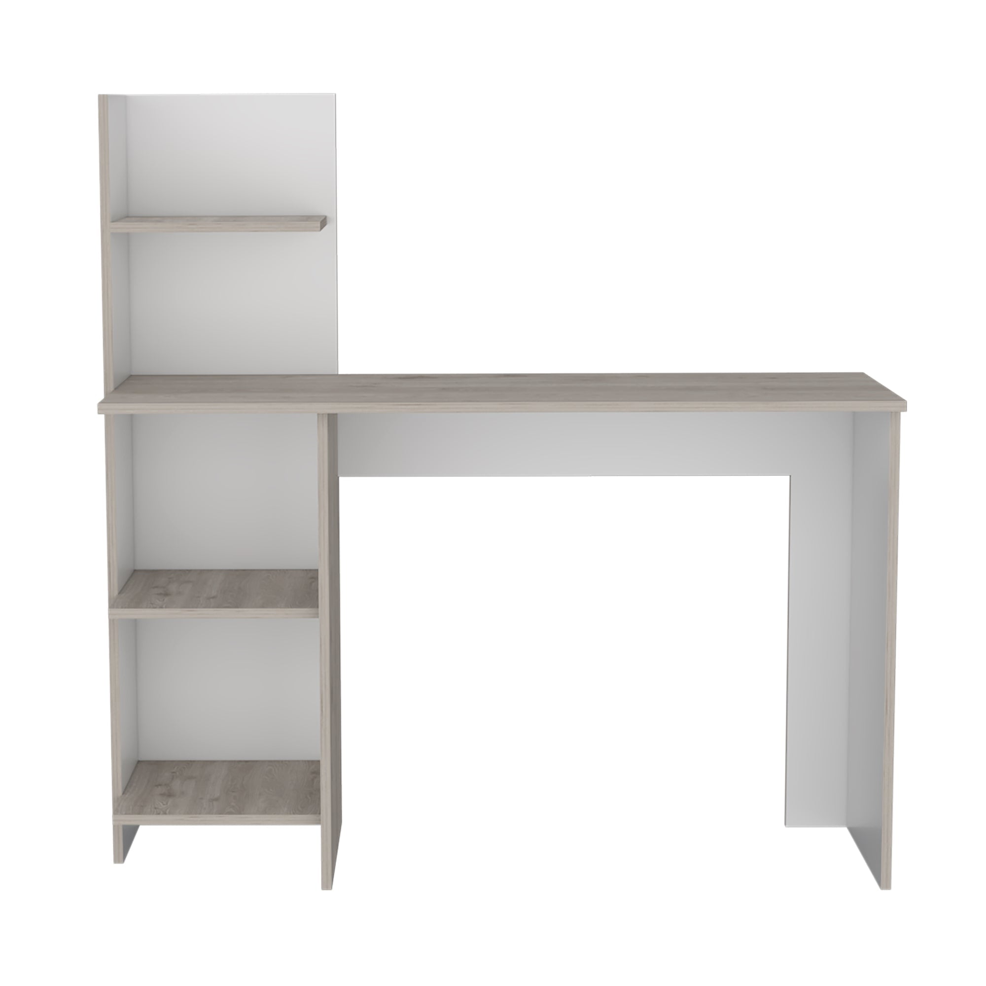 Fmfurniture - Escritorio Con Biblioteca 4 Repisas Fm-067c - Café Claro