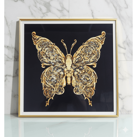 Decostilo - Cuadro Mariposa Dorada Minimalista 60X60Cm